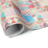 Grobes Canvas-Patchwork: Texturiertes Vintage-Must Geschenkpapier (Rolleneckpunkt)