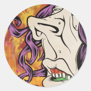 Grobes Sackzeug Runder Aufkleber