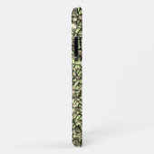 Grobgrüne Sepia-Mosaikschichten und Glitzern Case-Mate iPhone Hülle (Hinten/Rechts)