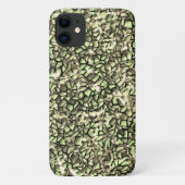 Grobgrüne Sepia-Mosaikschichten und Glitzern Case-Mate iPhone Hülle (Rückseite)