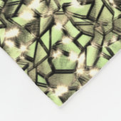 Grobgrüne Sepia-Mosaikschichten und Glitzern Fleecedecke (Ecke)