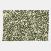Grobgrüne Sepia-Mosaikschichten und Glitzern Geschirrtuch (Horizontal)