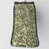Grobgrüne Sepia-Mosaikschichten und Glitzern Golf Headcover (Rotieren 90)