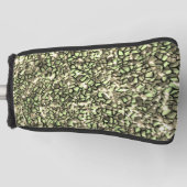 Grobgrüne Sepia-Mosaikschichten und Glitzern Golf Headcover (Vorderseite)