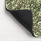 Grobgrüne Sepia-Mosaikschichten und Glitzern Mousepad (Ecke)