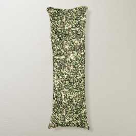 Grobgrüne Sepia-Mosaikschichten und Glitzern Seitenschläferkissen