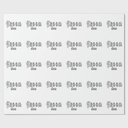 Grobkörbe mit Krawatte Weiß und Schwarz Geschenkpapier (Flach)