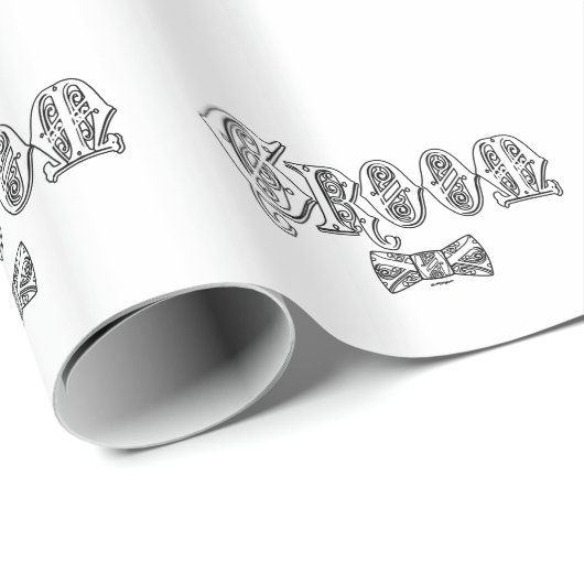 Grobkörbe mit Krawatte Weiß und Schwarz Geschenkpapier (Rolleneckpunkt)