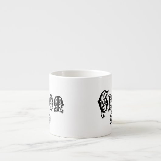 Grobkörbe mit schwarzer Krawatte Espressotasse (Vorderseite)