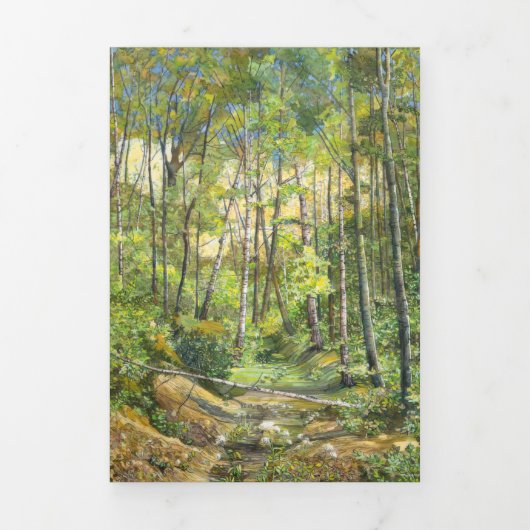 Grobmalerei Aquarell auf Seide Dreifach Gefaltete Karte (Cover)