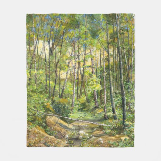 Grobmalerei Aquarell auf Seide Fleecedecke (Vorderseite)