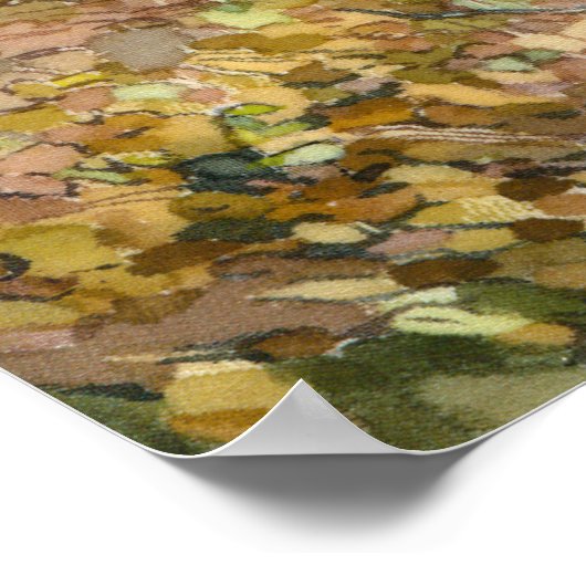 Grobmalerei Aquarell auf Seide Poster (Ecke)