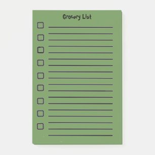 Grocerliste Grüne Sticky Notes 2. Ausgabe Post-it Klebezettel