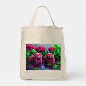 Grocery Bag with Cat Illustration Tragetasche (Rückseite)