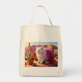 Grocery Bag with Cat Illustration  Tragetasche (Vorne)