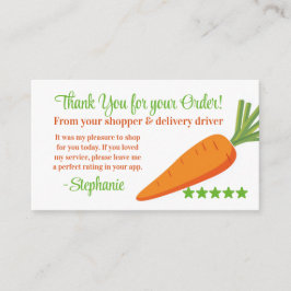 Grocery Delivery Service Thank You Review Stars Visitenkarte