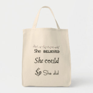 Grocery Tote Bag mit Zuversicht ! Tragetasche
