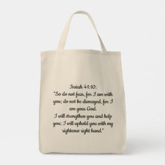 Grocery Tote Bag with Bible Faith Over Fear Floral Tragetasche