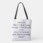 Grocery Tote Bag with Psalm 56:3-4 Bible Verse Tasche (Rückseite)