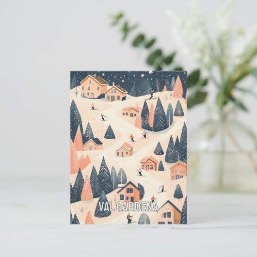 Gröden - Italien Skigebiet Postkarte (Stehend Vorderseite)