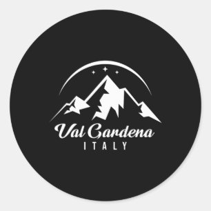Gröden Italien Skigebiet Skifahren Snowboarden S Runder Aufkleber