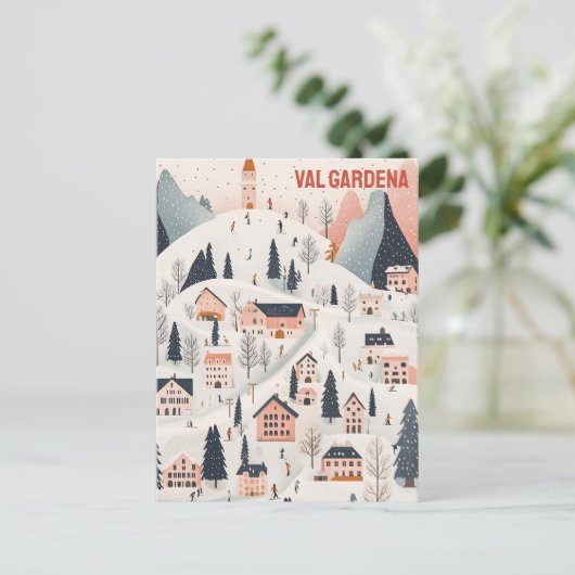 Gröden Skiort Postkarte (Stehend Vorderseite)