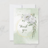 Grödner Kranz mit weißer Blume dank Karte (Vorderseite)