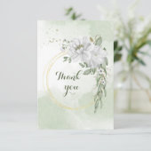 Grödner Kranz mit weißer Blume dank Karte (Stehend Vorderseite)