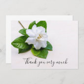 Grödner weiße Blume auf Holzboden Dankeskarte (Vorne/Hinten)