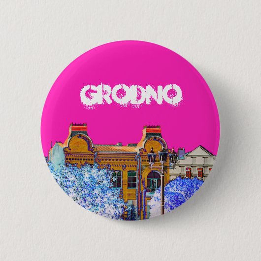 Grodno Belarus Architektur Button (Vorderseite)