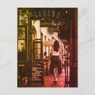 Grodno Belarus Architektur Stadt Aussicht Menschen Postkarte