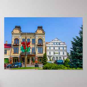 Grodno Belarus Stadt Architektur Leben Menschen Poster