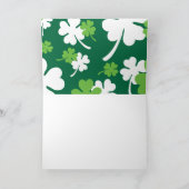 Groen klavertje vier blaadjes. St. Patrick's Day Karte (Innenseite)