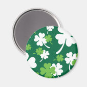 Groen klavertje vier blaadjes. St. Patrick's Day Magnet (Vorderseite/Rückseite)