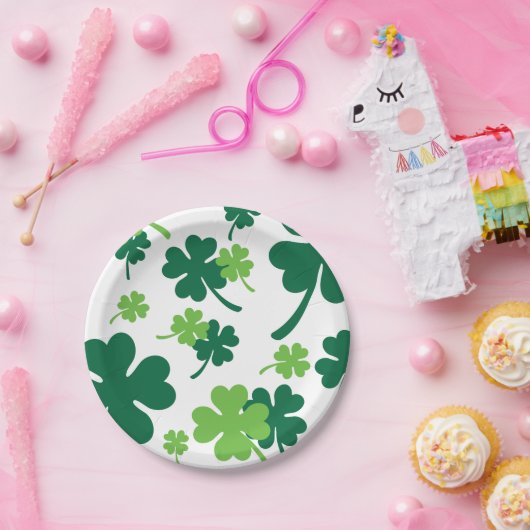 Groen klavertje vier blaadjes. St. Patrick's Day Pappteller (Party)