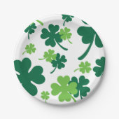 Groen klavertje vier blaadjes. St. Patrick's Day Pappteller (Vorderseite)