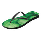 Groene teenslippers met wolkig abstract desgin badesandalen (Schrägansicht)