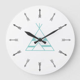 Groene Tipi Große Wanduhr