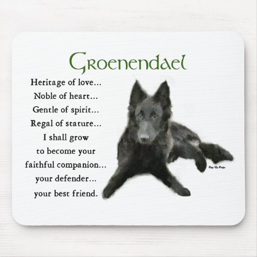 Groenendael Belgisches Schaffenhund Mousepad (Vorne)