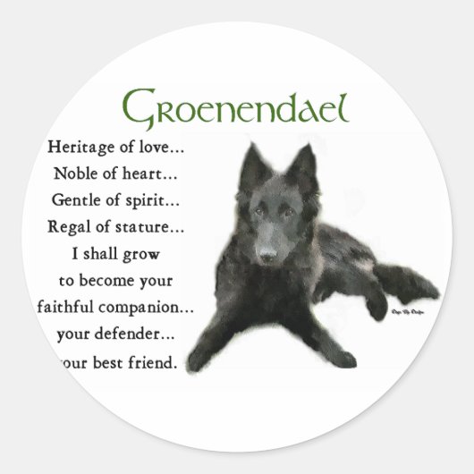 Groenendael Belgisches Schaffenhund Runder Aufkleber (Vorderseite)