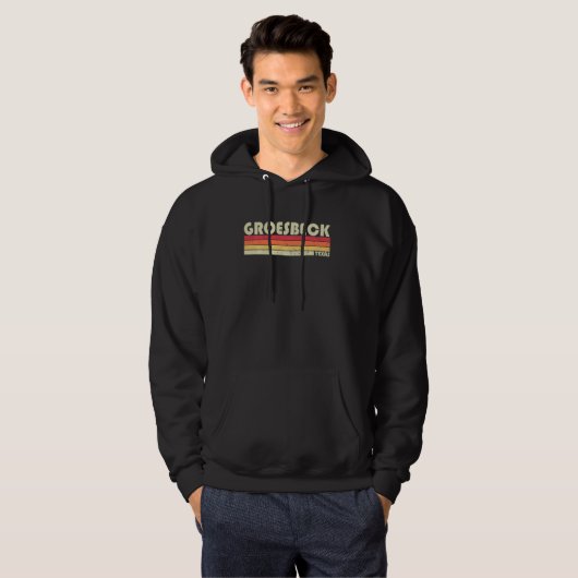Groesbeck Tx Texas Funny City Zuhause Roots Retro Hoodie (Vorne ganz)