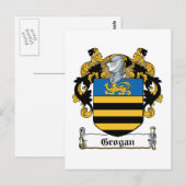 Grogan Familienwappen Postkarte (Vorne/Hinten)