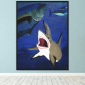 Gröner-Thunfisch-Angriff Leinwanddruck (Insitu (Holzboden))