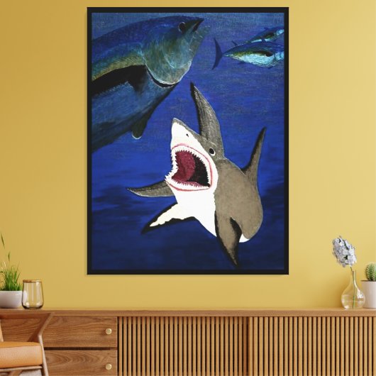 Gröner-Thunfisch-Angriff Leinwanddruck (Insitu (Wohnzimmer))