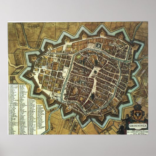 Groningen 1652 Karte Poster (Vorne)