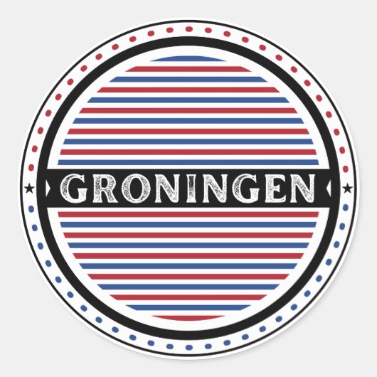 Groningen City Pride Emblem – Dutch Identity Runder Aufkleber (Vorderseite)