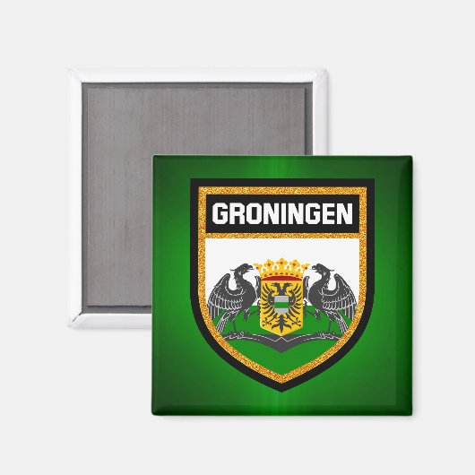 Groningen Flag Magnet (Vorderseite/Rückseite)
