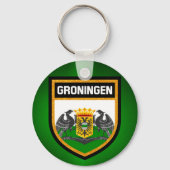 Groningen Flag Schlüsselanhänger (Vorderseite)