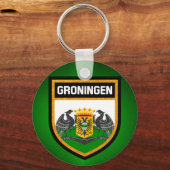 Groningen Flag Schlüsselanhänger (Vorderseite)
