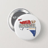 Groningen Netherlands Retro Map Vintag Button (Vorne & Hinten)